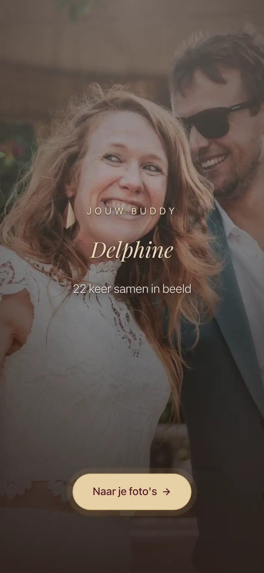 Story screen showing a guest's buddy, seen together 22 times